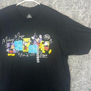 Disney Parks Mickey Mouse X-Large Black Classic 1928 Animated T-Shirt Adults